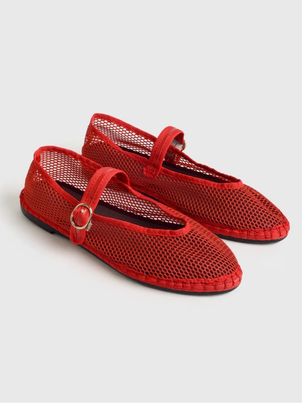 FLABELUS Women's Isabella Red Flat Mesh made in Spain
